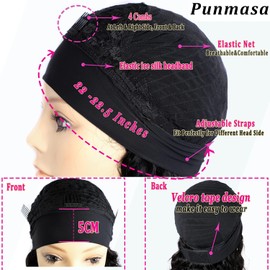 Punmasa Headband Wig Human Hair Deep Wave Chocolate Brown Headband Wigs for black women Glueless Wigs Human Hair Machine Made 150% Density headband wig human hair with Headbands (14Inch)