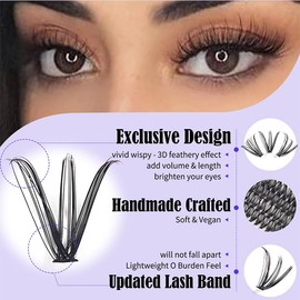 Pestañas Postizas Kit Completo, 280pcs Kit de Postizas Mezcla 30D 40D, Curvatura Tipo D 9-16mm DIY Pestañas, Extensiones de Pestañas Individuales，Incl