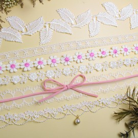 Nova&Aria Choker Necklace for Women 6 Pcs White Choker Necklace Set White Lace Tattoo Velvet Chokers for Women -29