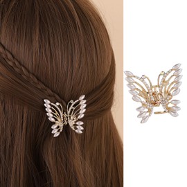 Gold Bow Knot Hair Clip - 2PCS Rose & Red Flower Mini Cute Hairpins for Women