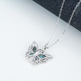 KINGWHYTE Ash Pendant for Women Sterling Silver Butterfly Urn Necklace for Ashes Keepsake Cremation Jewellery with Funnel Filler Kit, Sterling Silver, Not known.