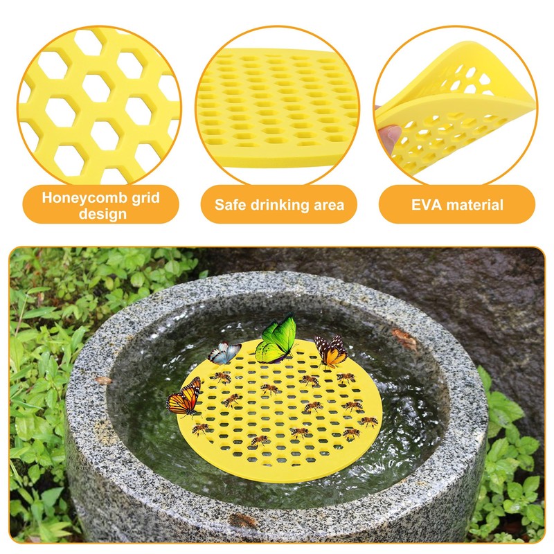DECOHS 4 Pack Floating Bee Island- 7.87 Inch EVA Foam