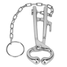 HEEPDD Cattle Nose Chain, Stainless Steel Cattle Nose Ring Pliers Pulling Tool with 13.8 Inch Chain for Farm Livestock