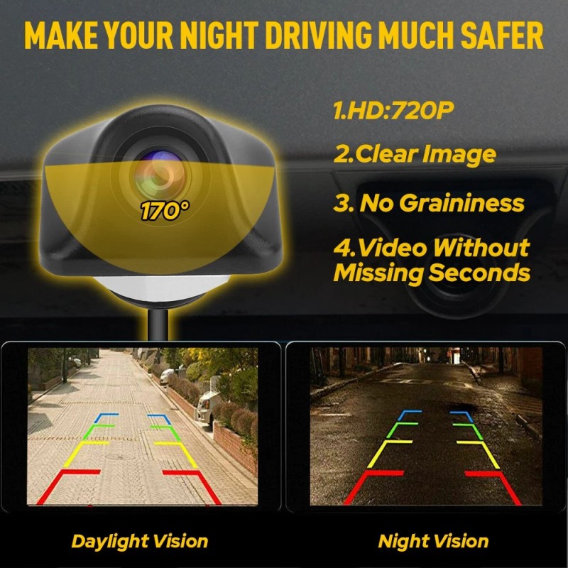 Rear View Reverse Backup Camera HD Night Vision & Cable