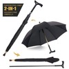 Walking Sticks Umbrella - Height Adjustable Walking Cane Crutch Self
