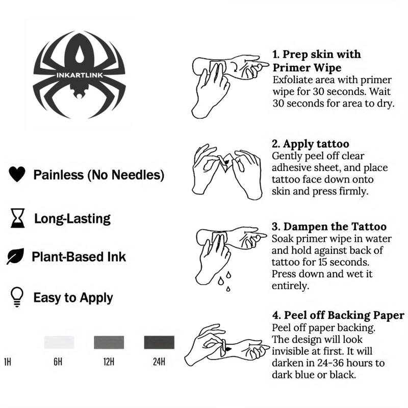 INKARTLINK Semi Permanent Tattoos, realistic temporary tattoos, suitable for cool