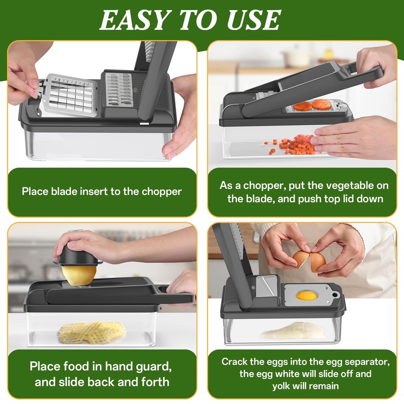 HomeHacks Vegetable Chopper Vegetable Cutter, 12 in 1 Kitchen Gadget,