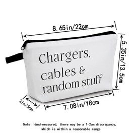 MoCaliduccious Makeup Bag for Women Travel Zipper Cosmetic Bag Charger Cables Storage Bag