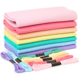 ZAIONE Pastel Soft Felt Sheets Bundle Rainbow Felt Sheets 7 Rolls 21 x 90cm Assorted Thick Felt Roll for Crafts
