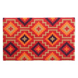 Fab Habitat Vintage Non-Slip Performance Doormat – Soft Nylon Bristles, Low Profile Entry Mat, Stain Resistant, Easy to Clean Indoor Outdoor Mat - Lhasa Kilim Red Multicolor (18" x 30" Non-Slip)