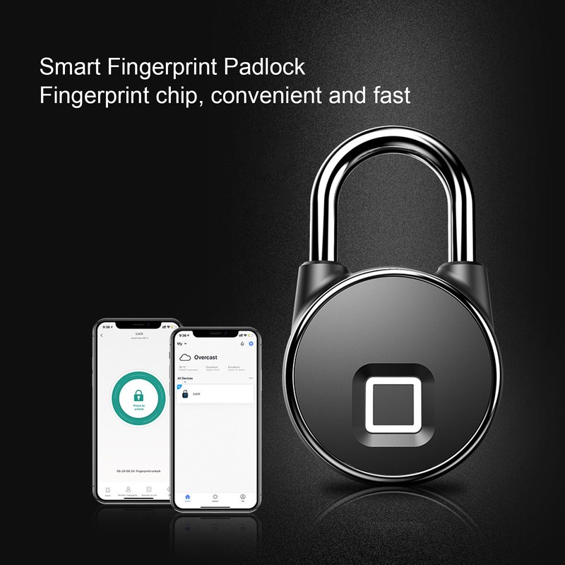 Smart Fingerprint Padlock Compact USB Charging Keyless Padlock for Home