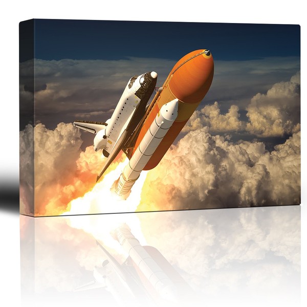 wall26 - NASA's Rocketship Being Launched to Outer Space - Canvas Art Home Art - 16x24 inches