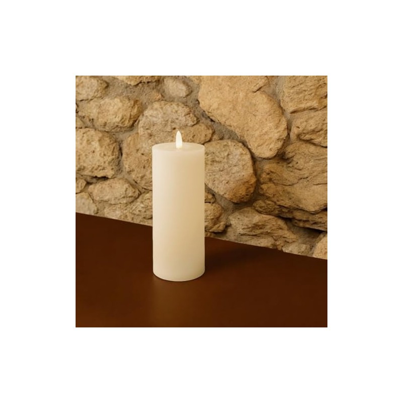 Lumineo Battery Operated Cream 7.5 in Wax Candle, Warm White