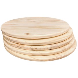 Set of 5-0.8 inch Thick, 15 inch Wood Circle for Crafts, Unfinished Wood Sign, Wooden Rounds for Coffee Table, Door Sign & Custom Pot lids