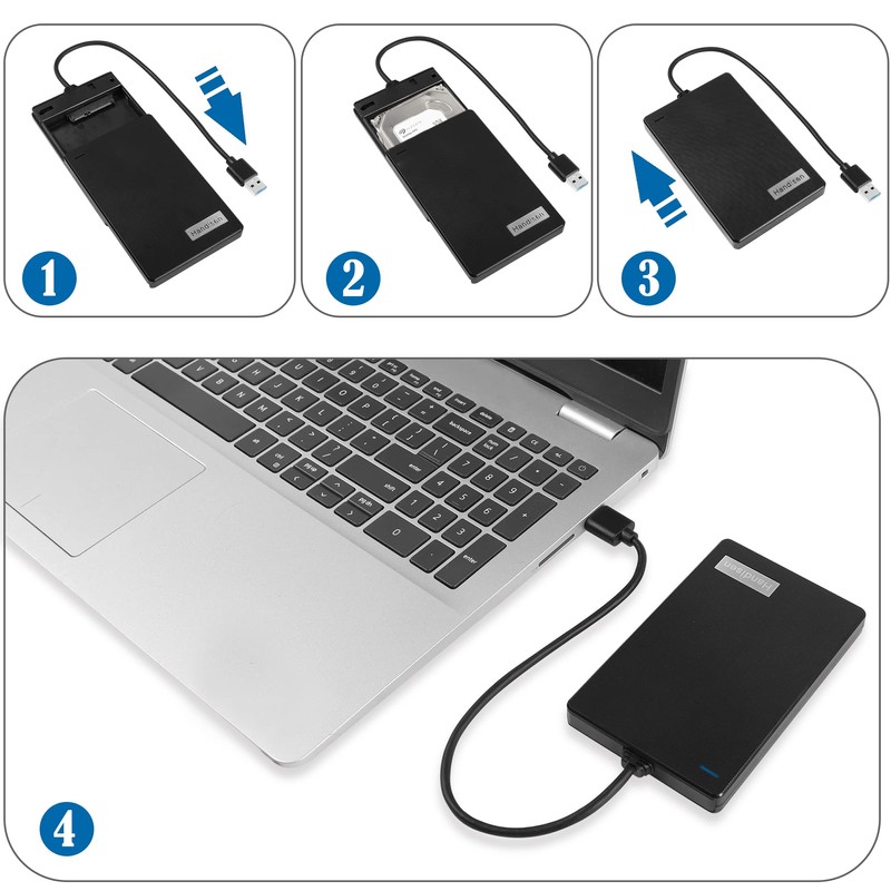 GINTOOYUN 2.5 Inch HDD SDD Enclosure USB 3.0 Ultraspeed External