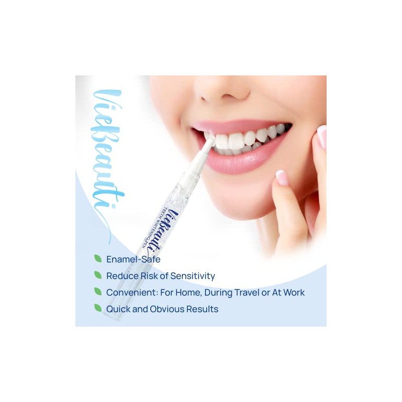 VieBeauti Teeth Whitening Pen (4 Pcs), 40+ Uses, Effective, Painless,