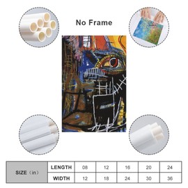 RIUFIN Wall Art Canvas Print,Wall Art Head 1981 Street Graffiti Art Picture Theme Party Decor Prints Painting Nordic Decoration Living Room Home Decor 16x24inch(40x60cm)