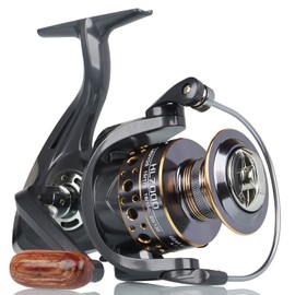 HappyLife Spinning Reel, Smooth Winding Feel, Recommended for Beginners, For Kids, Adults, Maximum Drag Force 55.1 lbs (25 kg), Left and Right Interchangeable Handle, Gear Ratio: 4.7: 1/5.2:1,
