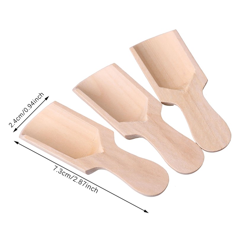 20Pcs Wooden Spoons Wooden Kitchen Scoops Small Unpainted Wood Spoon