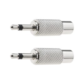 2 Stück 3,5 mm Mono Stecker auf Cinch Phono Adapter Buchse Audio Stecker Vernickelt für Home Kino App Kamera Kopfhörer Verstärker