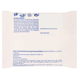 Johnson's Make-Up Be Gone 5-in-1 Refreshing Cleansing Wipes, 25 ct.