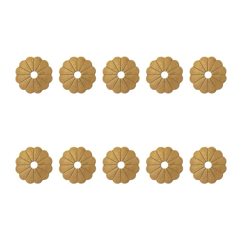 Tiazza 10Pcs Brass Backplate Washers Classical Furniture Decoration Gasket Brass