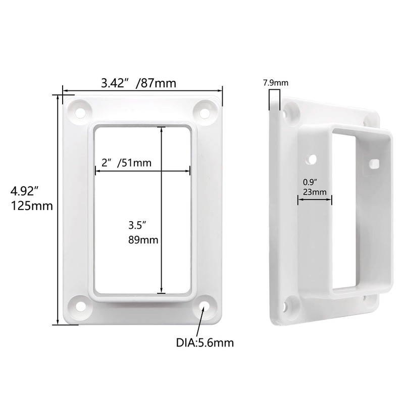 Aiwaiufu 2″ x 3.5″ White Vinyl Fence Brackets, Slotted Handrail