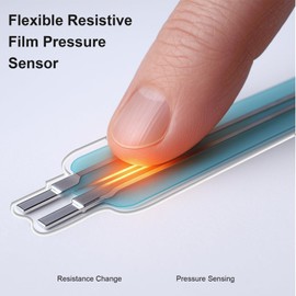 Resistance Type Force Sensor,Flexible Pressure Sensor, 100g-5kg Sensing Range Resistance Type Polyester Thin Film Pressure Sensor (0.25mm), 10ms Fast Response, for Electronic Components DIY Projects