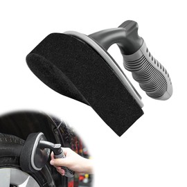 BWBWND Car Tire Shine Applicator, High-Density Sponge Tyre Dressing Applicator Pad with Curved Handle, Reusable Wheel Polishing Brush Auto Detailing Foam for Applying Tire Shine