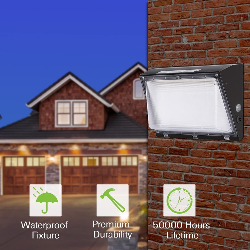 hykolity 120W LED Wall Pack Light with Dusk-to-Dawn Sensor,16200lm 5000K