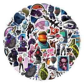 TUMAJI 55Pcs Cartoon Game Stickers for Teens Adults, Vinyl Waterproof Decals for Laptop Trolley Car or Skateboard Party Supplies DIY Decor