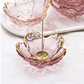 HttDog Incense Holder, Glass, Stylish, 2 in 1 Incense Plate, Buddhist Altar Plate, Healing Incense Burner, Tea Ceremony, Purification, Yoga Classroom, Office, Entryway, Tea Room, Stability, Meditation
