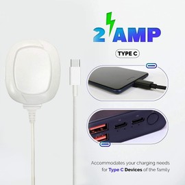 KP TECHNOLOGY 2A Charger for Moto E30 -TYPE C 3 Pin Mains Wall Charger Adapter for Motorola Moto E30 By KP TECHNOLOGY