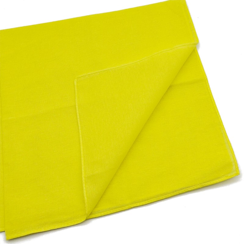 Trifong Bandana, Yellow, 100% Cotton, Plain, Handkerchief, Triangle, Adult, Stylish,