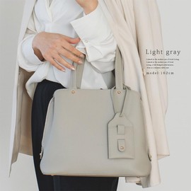 VITAFELICE vinb-l16045 Women's Genuine Cowhide Leather 2-Way Square Handbag, gray (light gray)