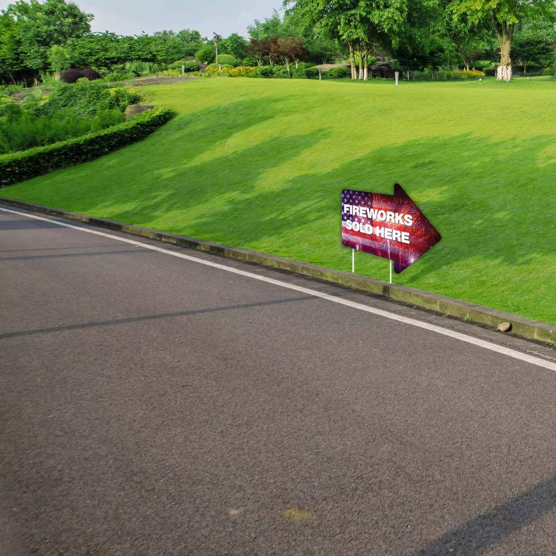VictoryStore 10-Pack Fireworks Sold Here Yard Sign, 2 sided, 22x16