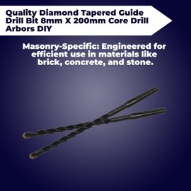 Dapetz ® Diamond Tapered Guide Drill Bit 8mm X 200mm Core Drill Arbors