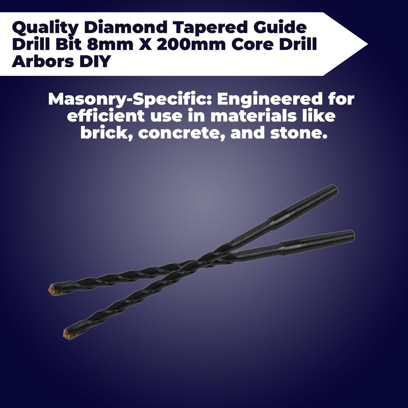 Dapetz ® Diamond Tapered Guide Drill Bit 8mm X 200mm