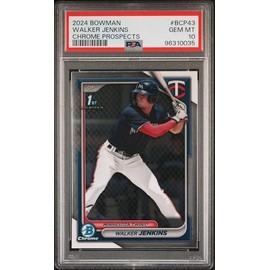 HOFSM.COM Hall of Fame Sports Memorabilia Graded 2024 Topps Bowman Walker Jenkins #BCP43 Chrome Prospects Rookie RC Baseball Card PSA 10 Gem Mint