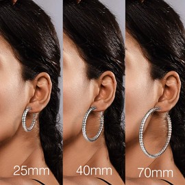 Prosteel Women's Creole Earrings Stainless Steel / 18 K Gold Plated Huggie Hoop Folding Hoop Earrings for Women Girls 25/30/40/60/70/80 mm Large Circle Earrings Accessory, Stainless Steel