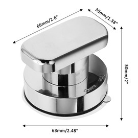 Unlorspy Suction Cup Door Knob, Fridge Suction Handle 2.6"/66mm Powerful Suction Cup Non-Marking Handle Glass Door and Window Handle (Silver Trumpet, Non-Porous)