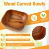FillTouch 6 Pcs Small Wooden Candy Bowl Square Acacia Serving