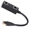 Ethernet Splitter Practical Stable Reliable Durable Black CAT8 Network Cable