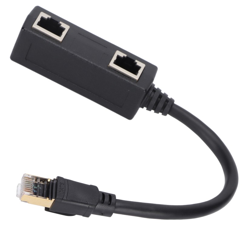 Ethernet Splitter Practical Stable Reliable Durable Black CAT8 Network Cable