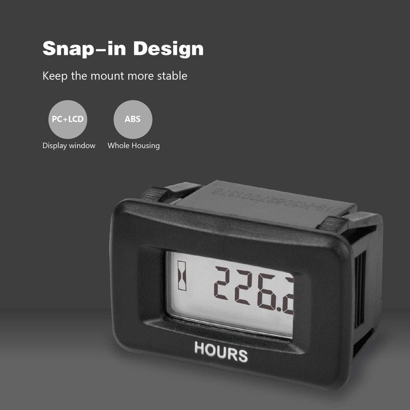 HonorMeet Digital AC/DC 5V to 277V Hour Meter for Generator,