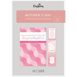 DaySpring - Special Mom on Mother’s Day – 4 Design Assortment with Scripture – 12 Pink Mother’s Day Boxed Cards & Envelopes (J7582)