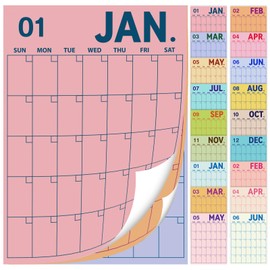 2025-2026 Undated Large Wall Calendar Dry Ease 18 Month Colorful Reusable Calendar Blank Planner for Wall with Big Writing Space for Office Home School Organizing 12 x 16 Inch