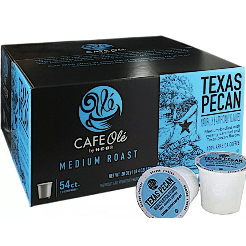 H‑E‑B X54 HEB Cafe Ole Texas PECAN Single Serve Coffee