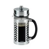 BonJour Coffee Glass and Stainless Steel French Press, 33.8-Ounce, Chevron