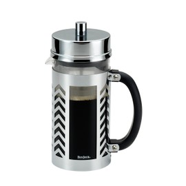 BonJour Coffee Glass and Stainless Steel French Press, 33.8-Ounce, Chevron